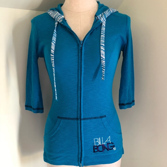 Billabong Tops - VINTAGE Y2K Billabong Hooded Zip Up Peace Sign Shirt Jacket